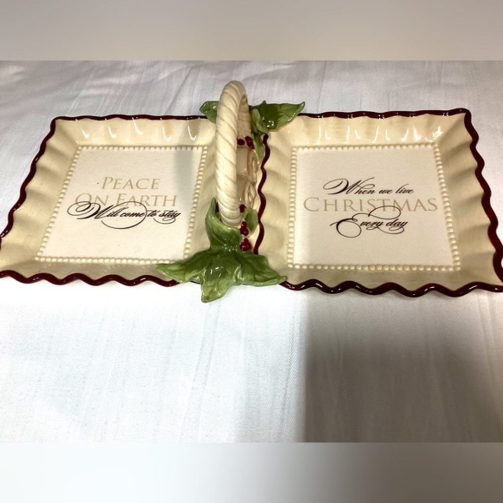 Grasslands Road divided appetizer/candy Christmas dish